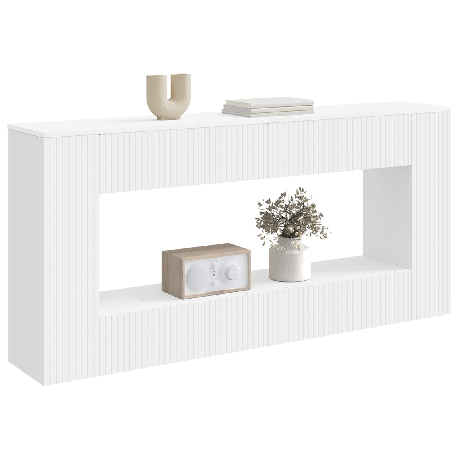 Console Table Striped Engineered Wood