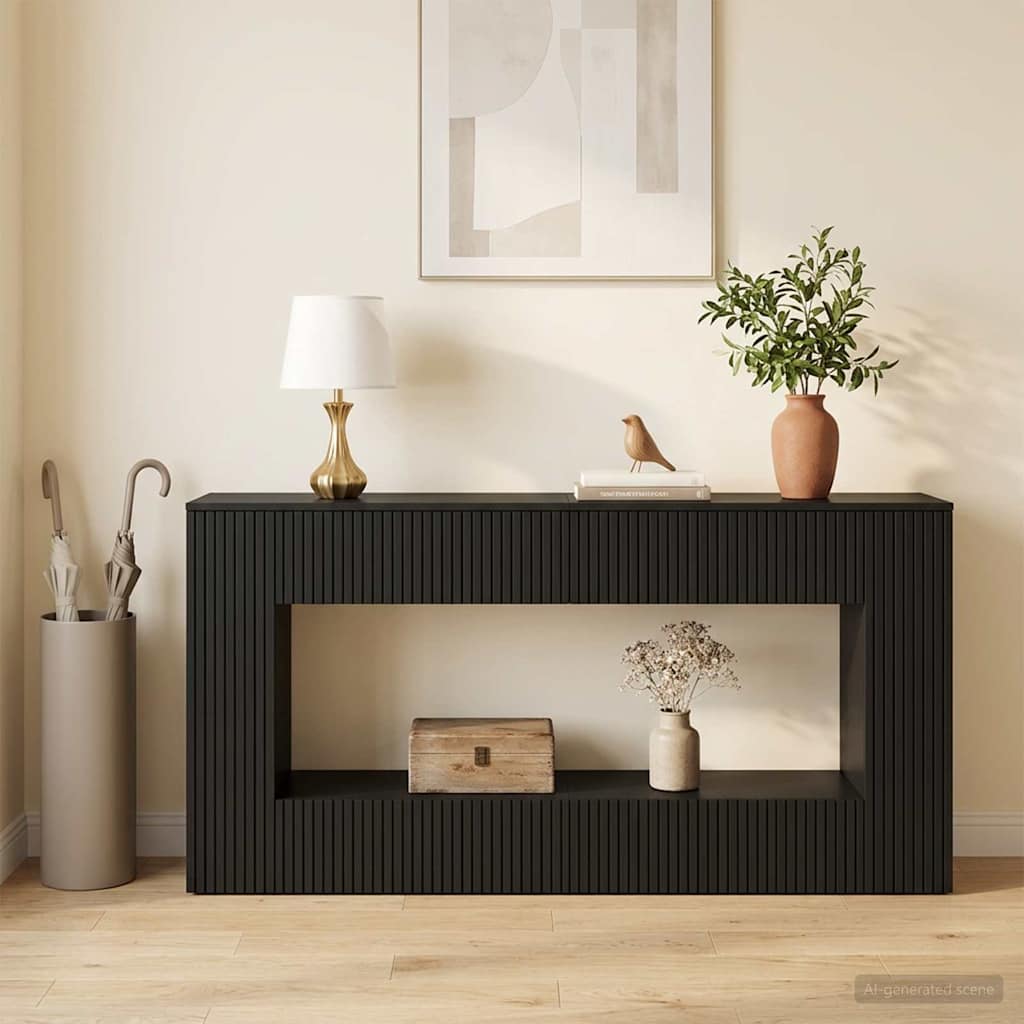 Console Table Striped Engineered Wood