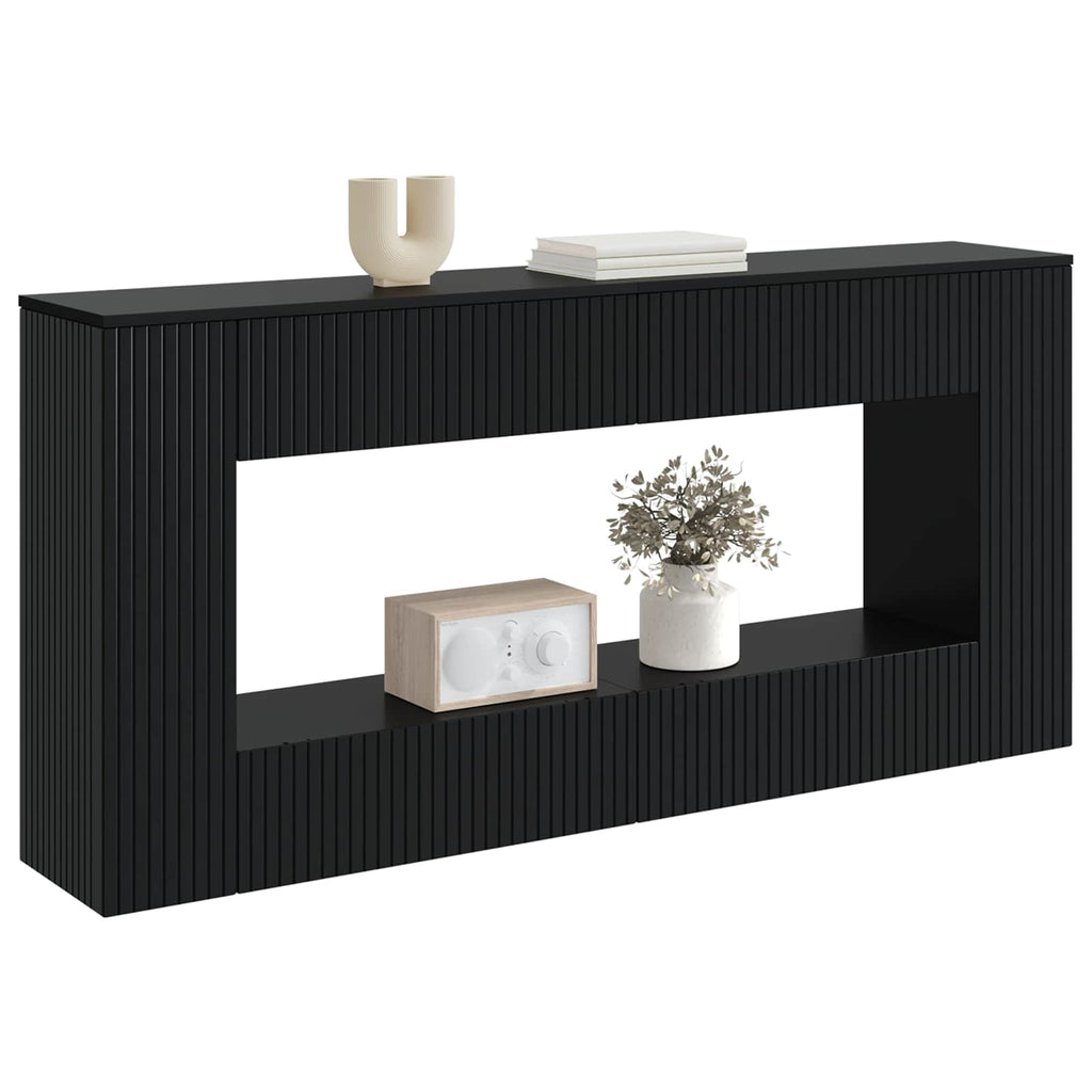 Console Table Striped Engineered Wood