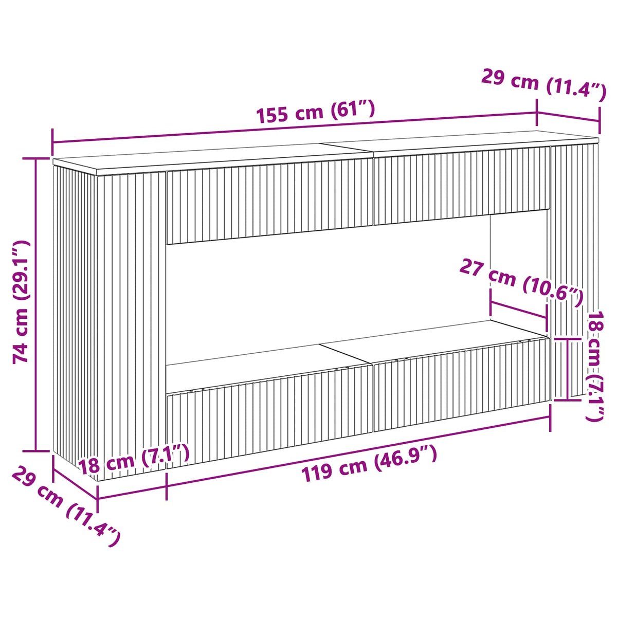 Console Tables Table Striped Engineered Wood