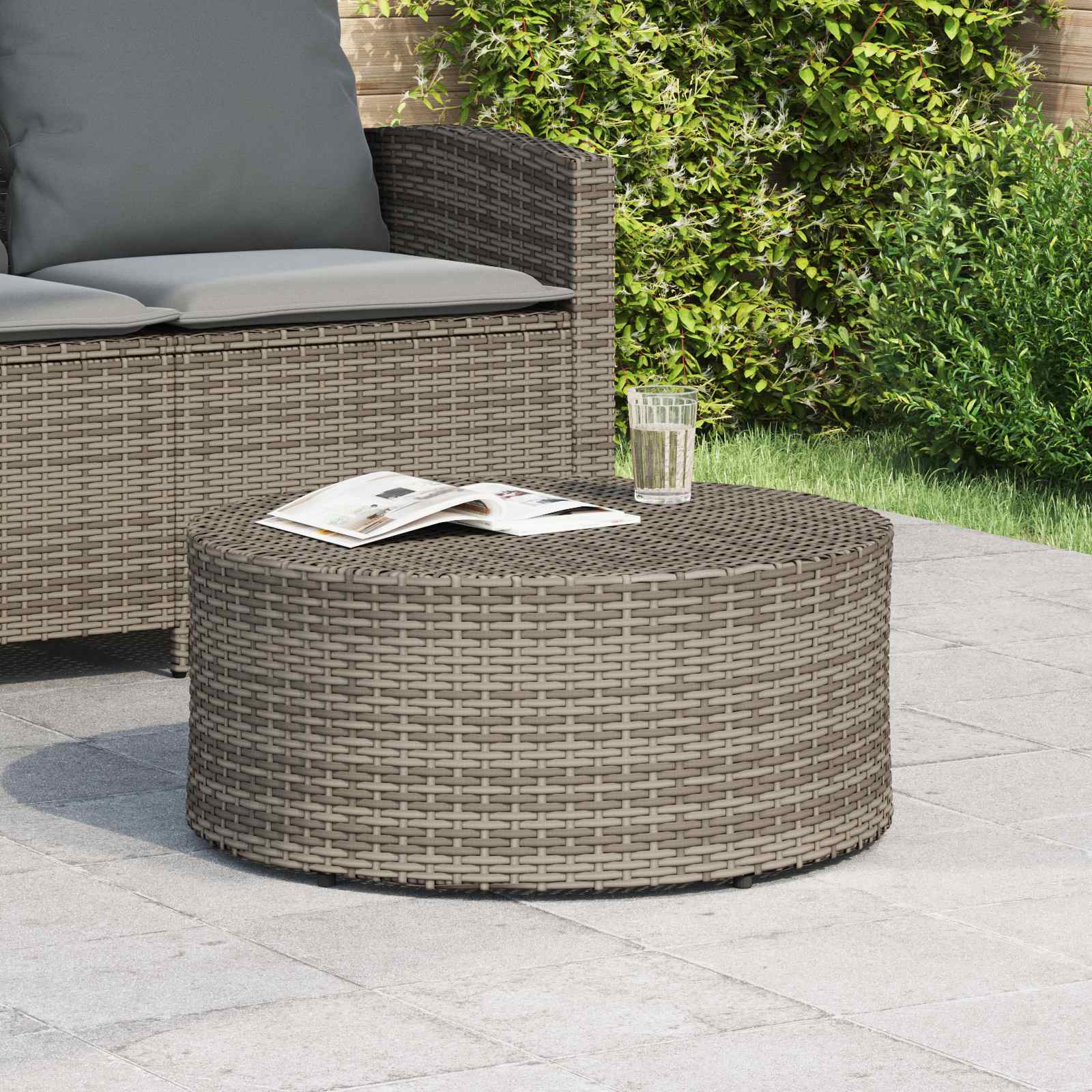 Outdoor Coffee Table Ø 68 X 30 Cm Poly Rattan