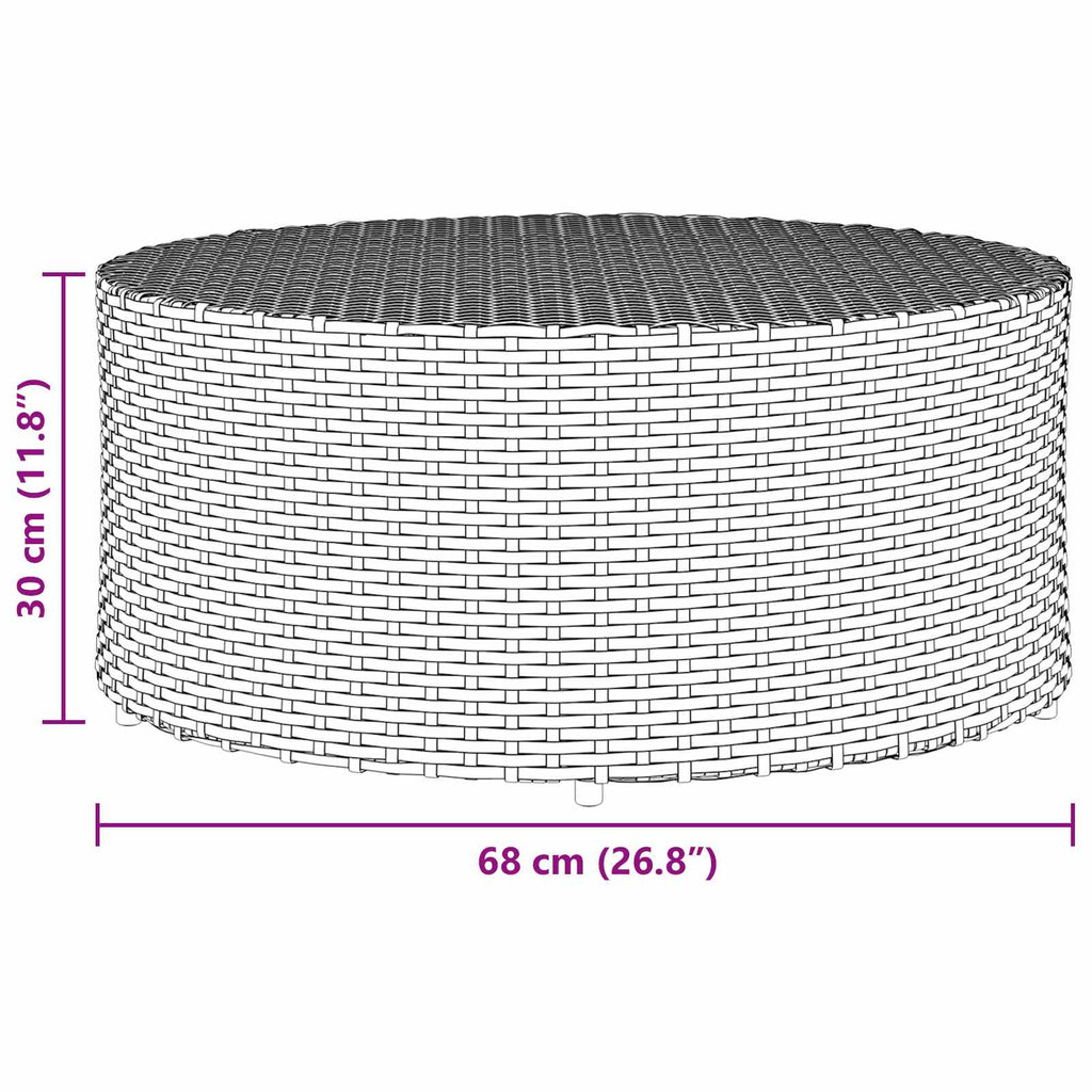 Outdoor Coffee Table Ø 68 X 30 Cm Poly Rattan