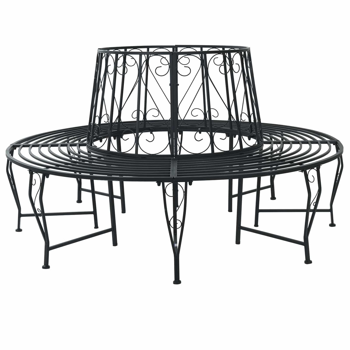 Garden Tree Bench 160 Cm Steel