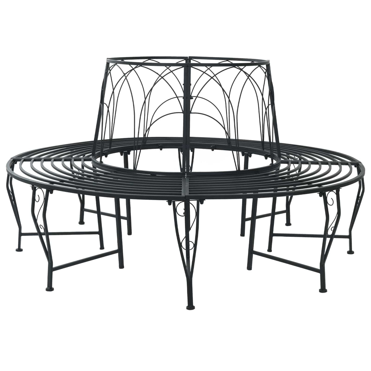Garden Tree Bench 160 Cm Steel