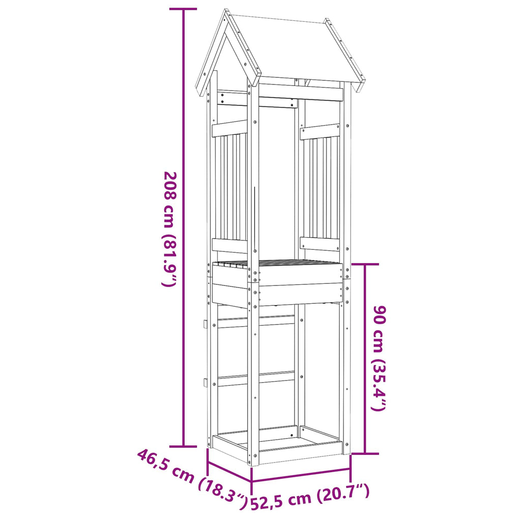 Play Tower Brown 52 5 X 46 5 X 208 Cm