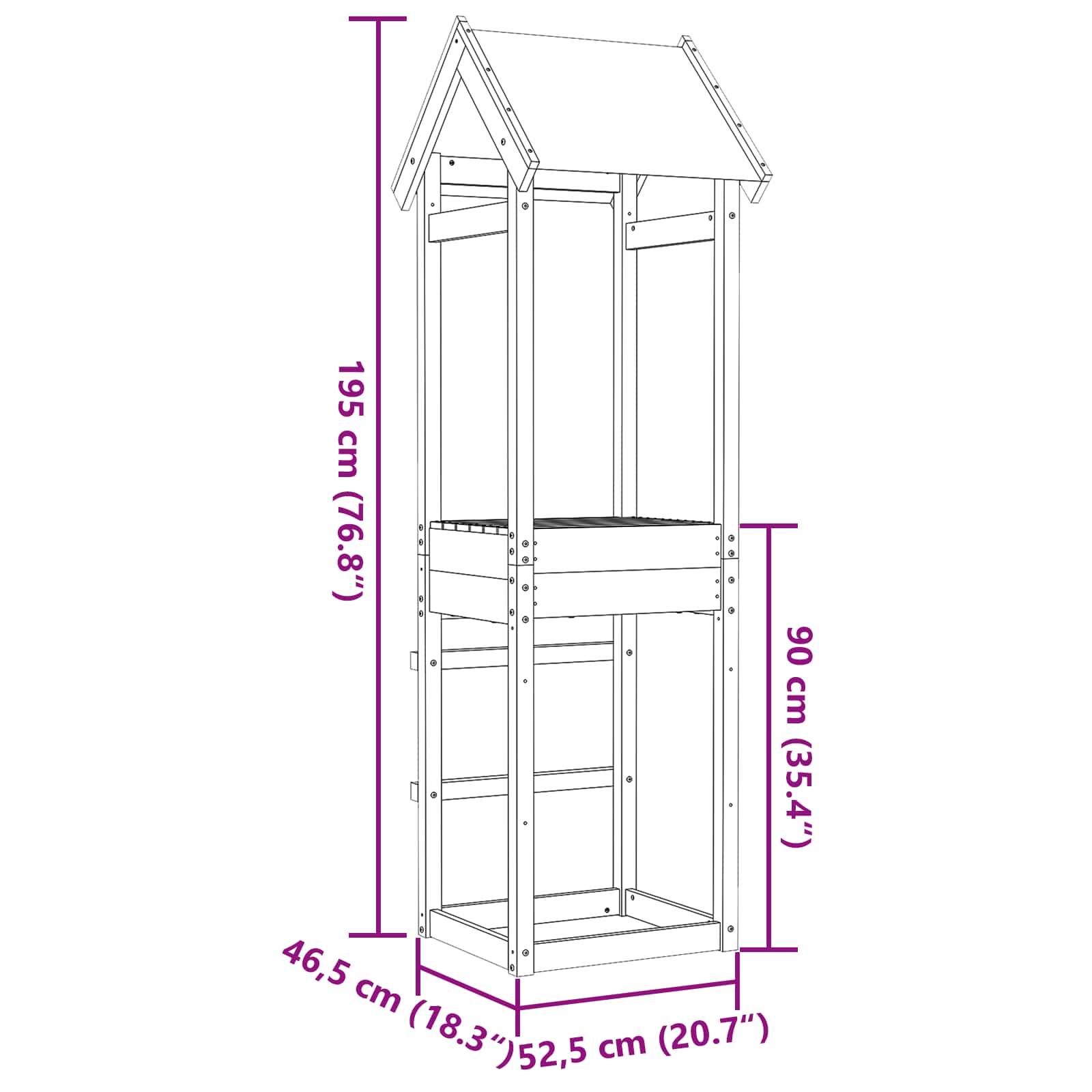 Play Tower Brown 52.5 X 46.5 X 195 Cm