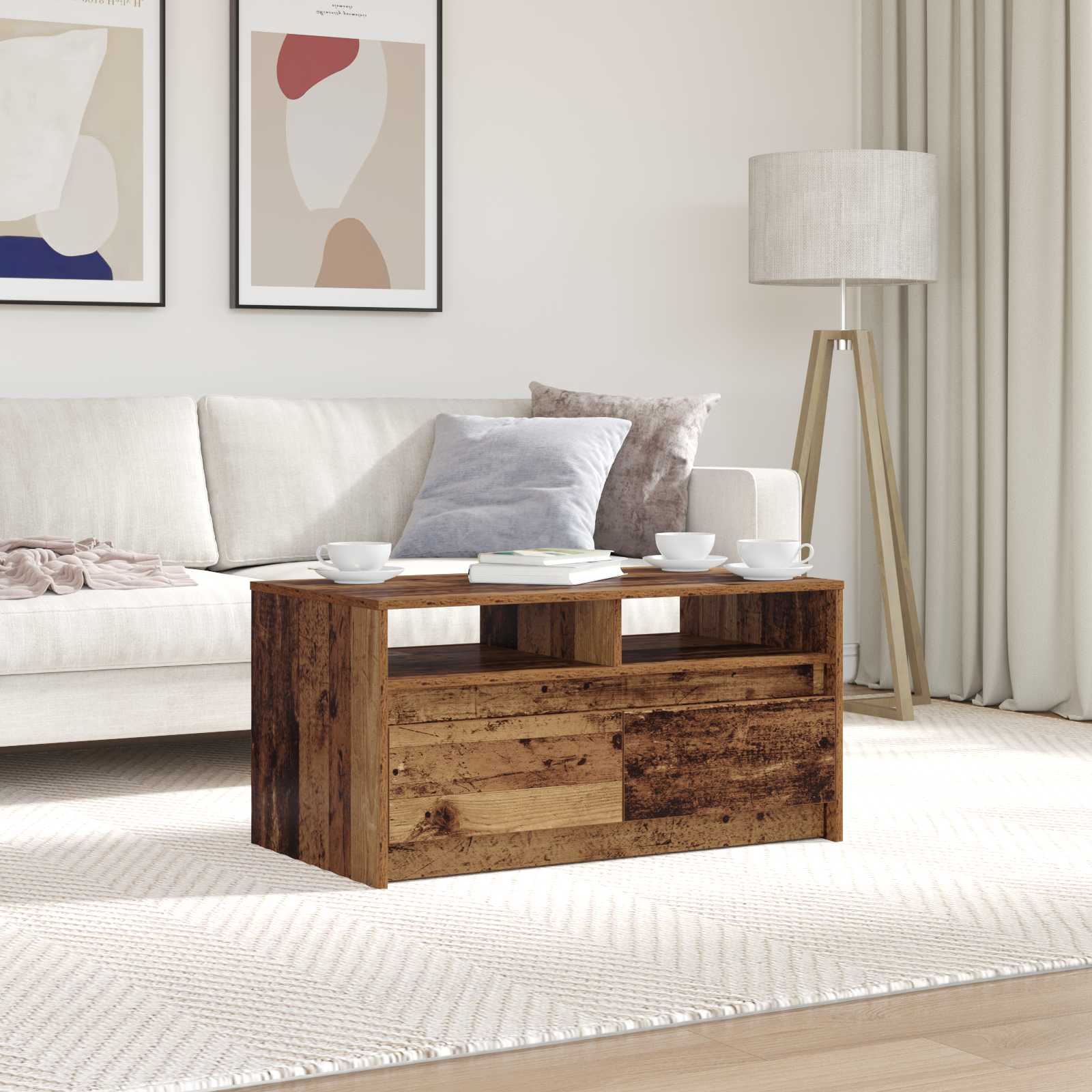 Coffee Table Artisian Oak 90 X 50 X 45 Cm Engineered Wood