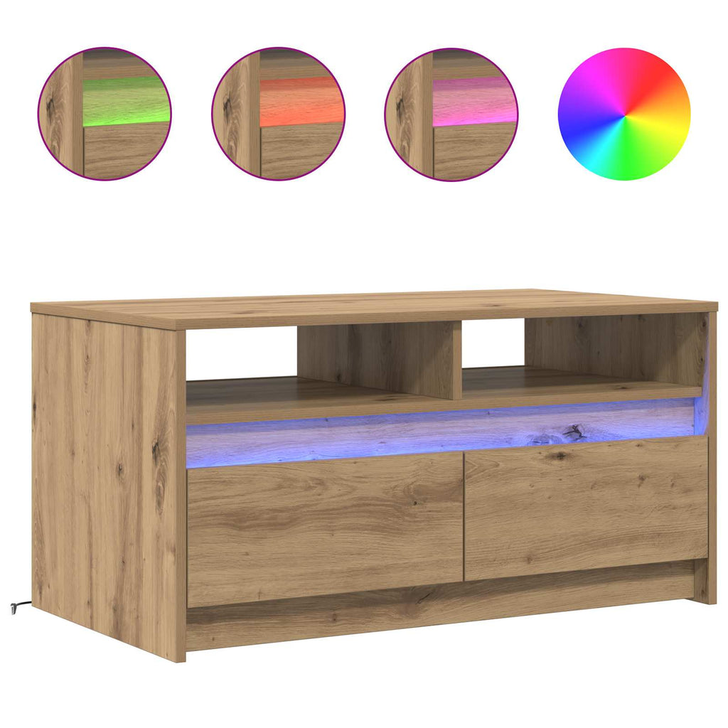 Coffee Table Artisian Oak 90 X 50 X 45 Cm Engineered Wood
