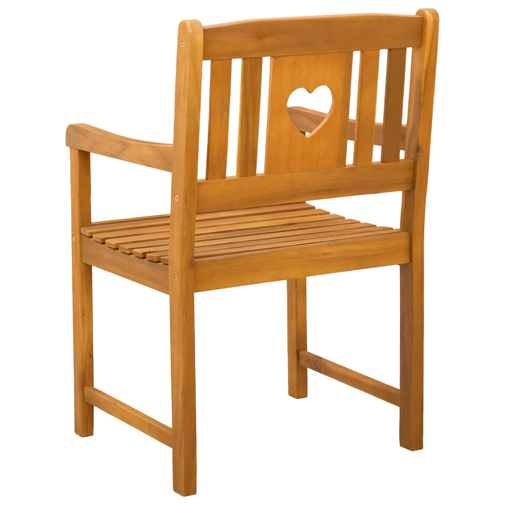 Garden Chairs 2 Pcs Natural Solid Acacia Wood