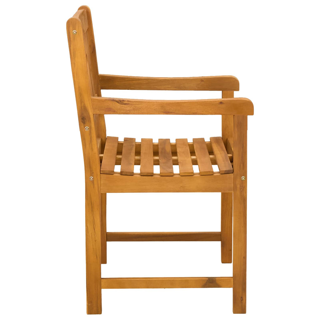 Garden Chairs 2 Pcs Natural Solid Acacia Wood