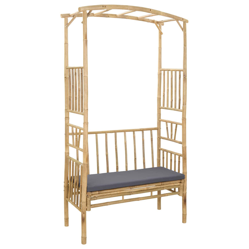Garden Arch With Bench 115 X 50 X 205 Cm Bamboo