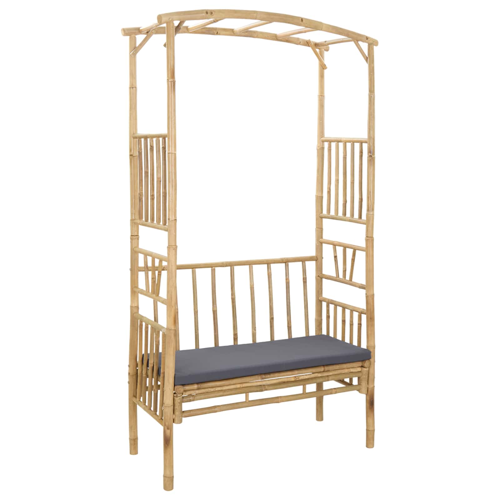 Garden Arch With Bench 115 X 50 X 205 Cm Bamboo