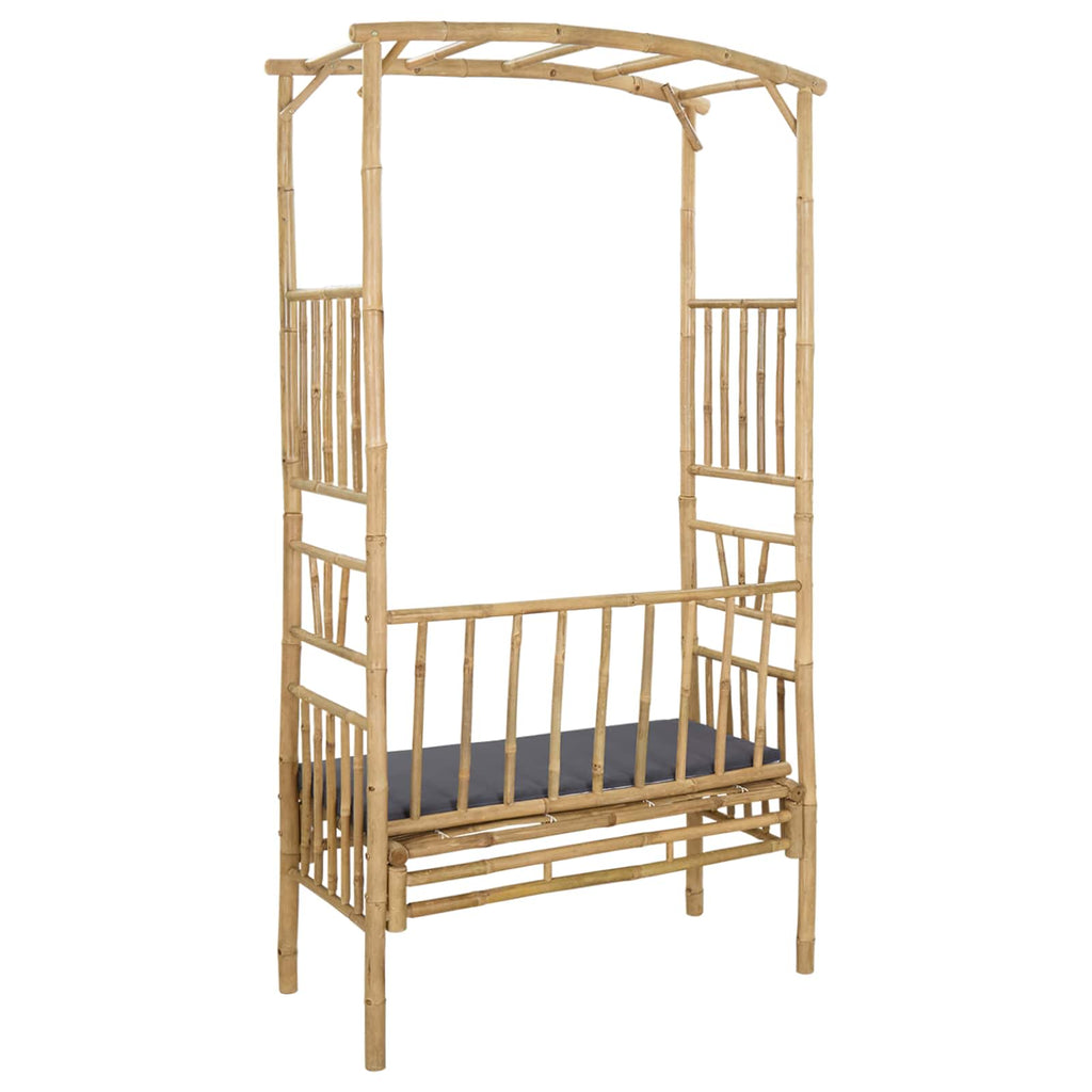 Garden Arch With Bench 115 X 50 X 205 Cm Bamboo