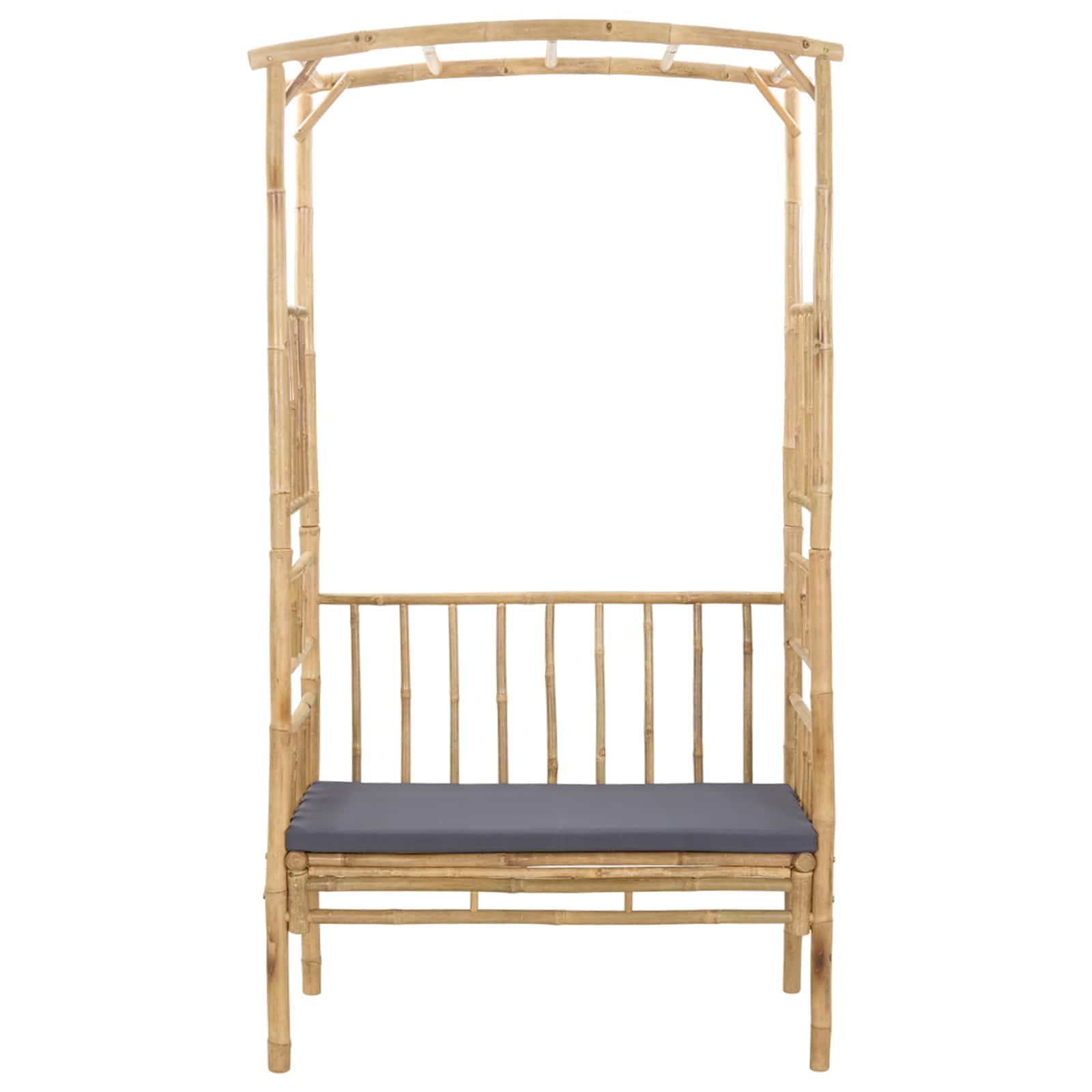 Garden Arch With Bench 115 X 50 X 205 Cm Bamboo