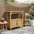 Console Table With Shelf Natural 110 X 35 X 75 Cm Bamboo