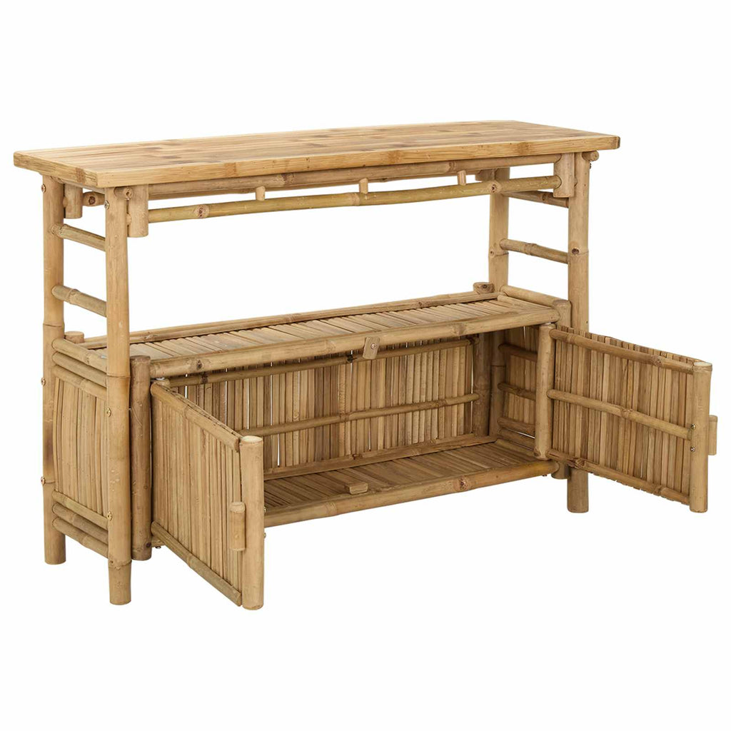 Console Table With Shelf Natural 110 X 35 X 75 Cm Bamboo