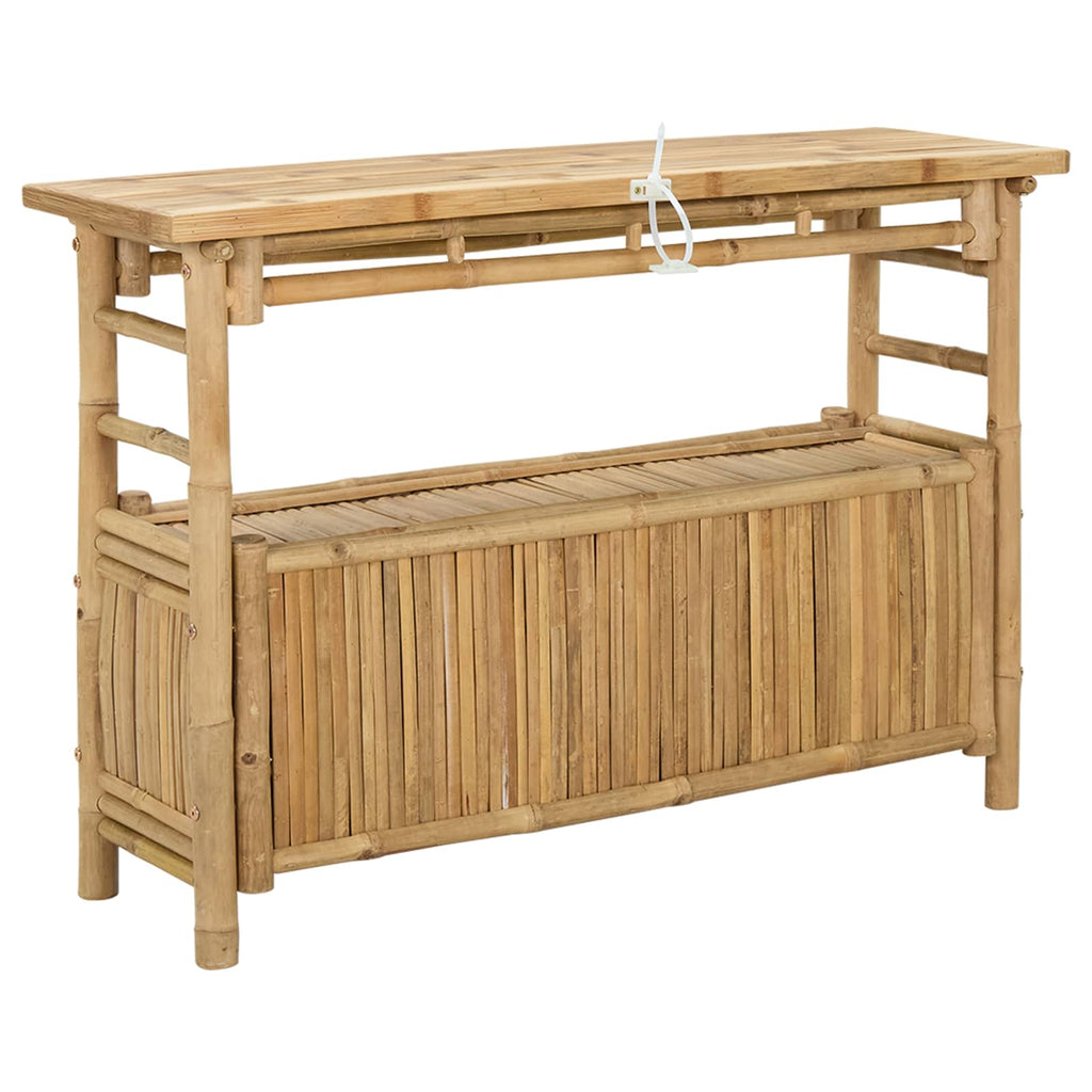 Console Table With Shelf Natural 110 X 35 X 75 Cm Bamboo