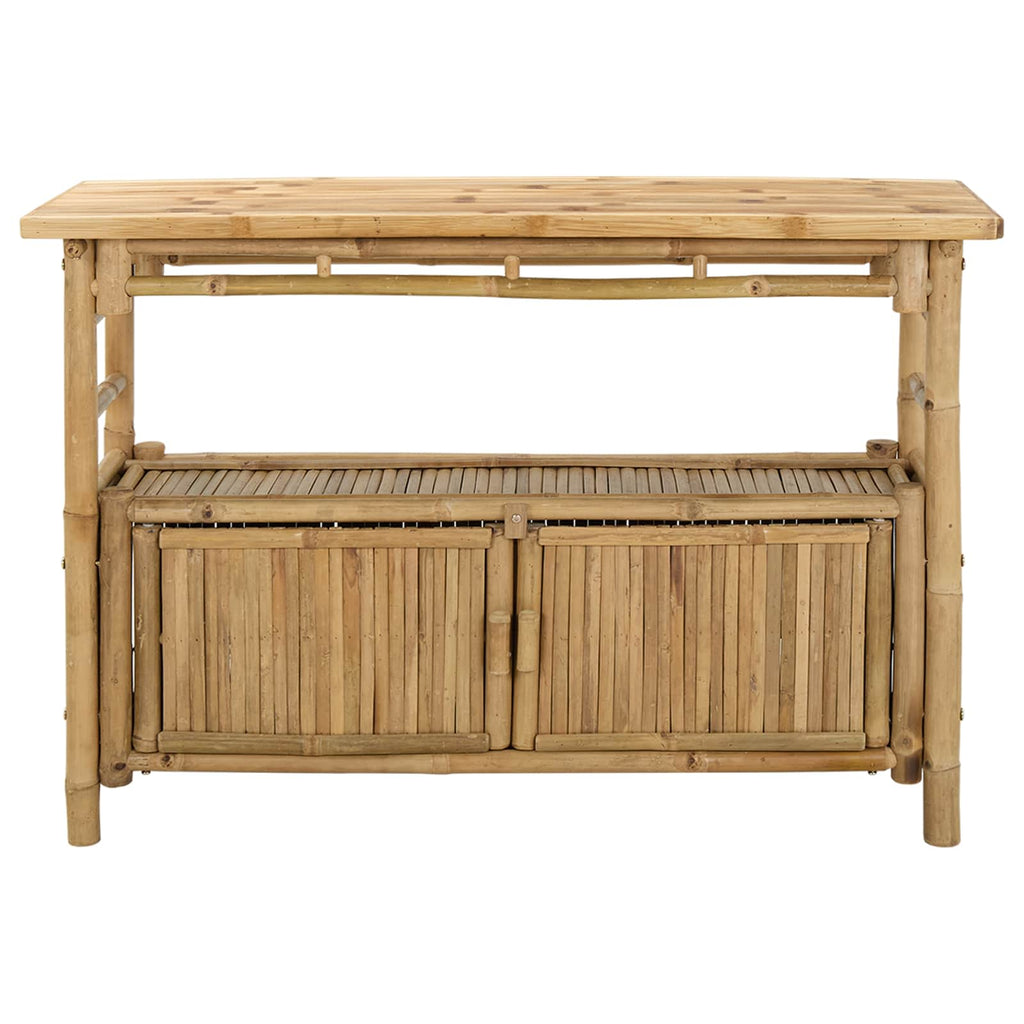 Console Table With Shelf Natural 110 X 35 X 75 Cm Bamboo