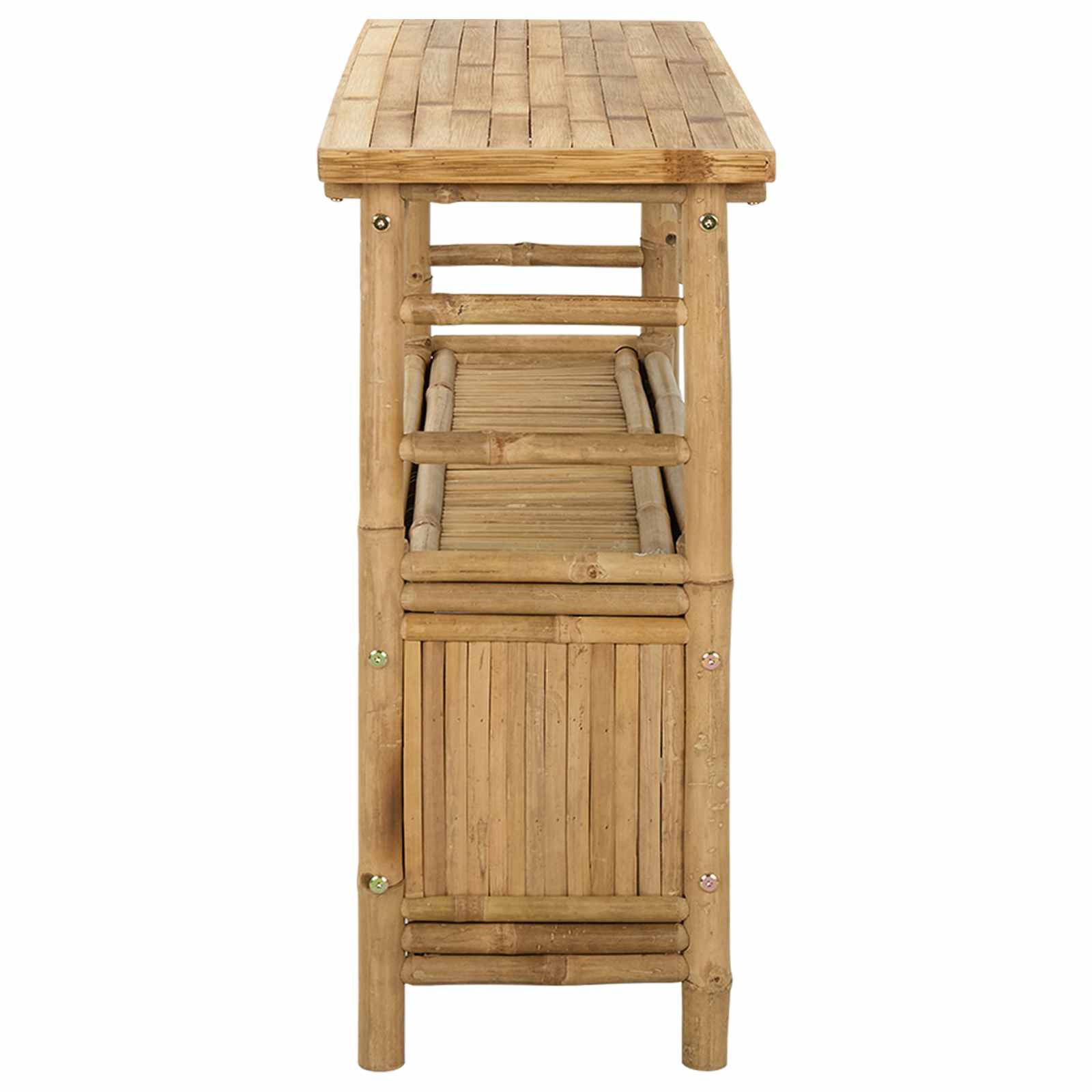 Console Table With Shelf Natural 110 X 35 X 75 Cm Bamboo