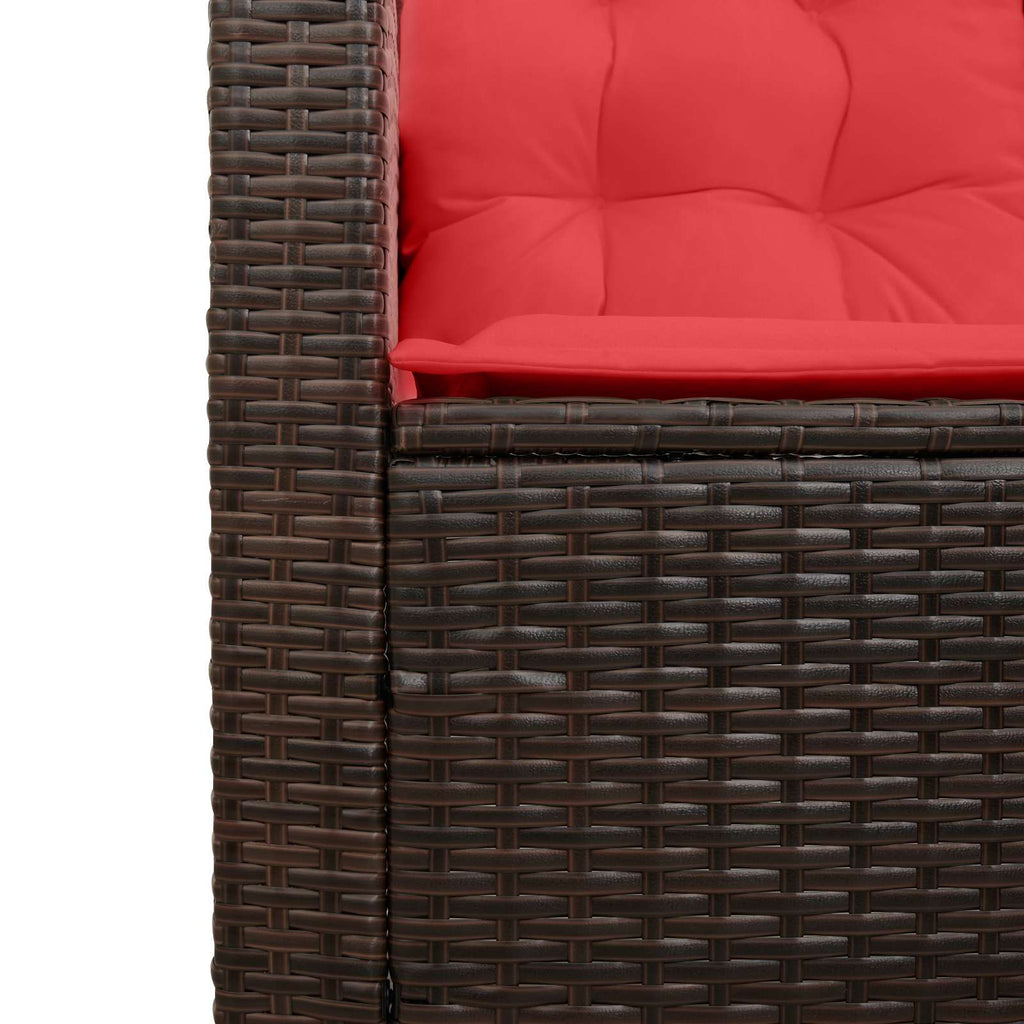 Garden Sofa With Cushion 2 Pcs Poly Rattan