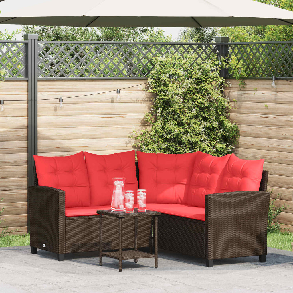 Garden Sofa With Cushion 2 Pcs Poly Rattan