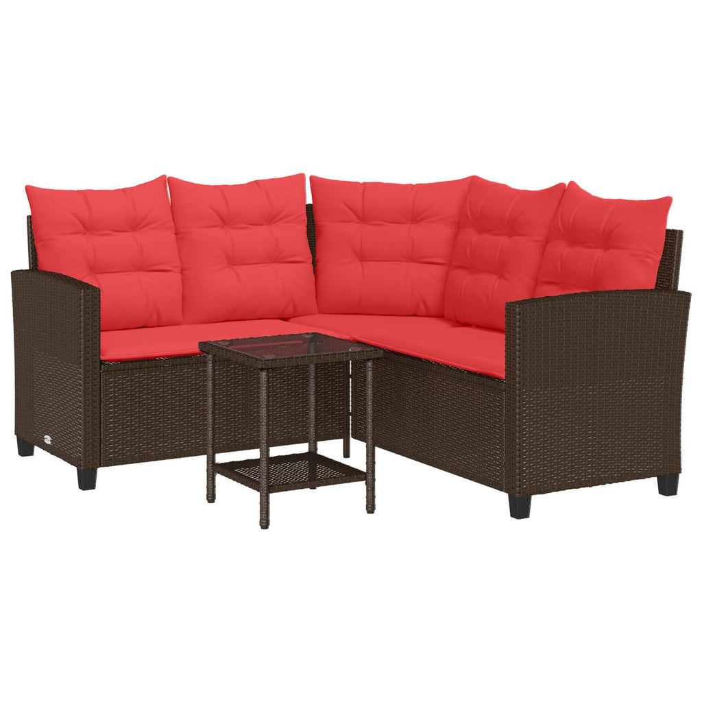 Garden Sofa With Cushion 2 Pcs Poly Rattan