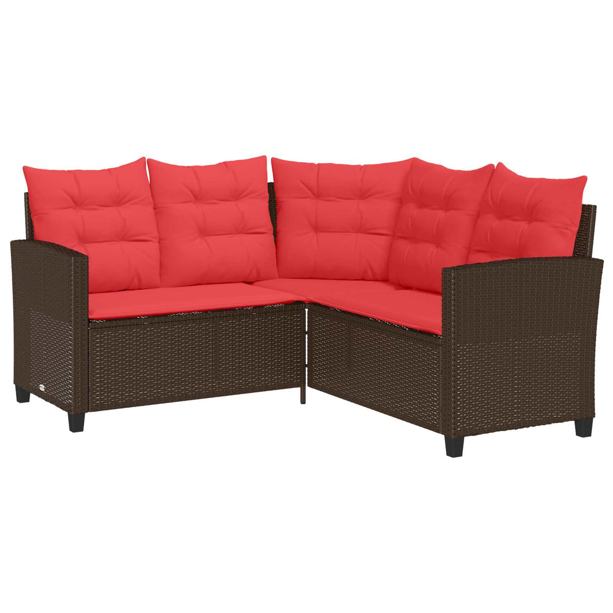 Outdoor Sofas Garden Sofa Cushion 2 Pcs Poly Rattan Black and turquoise 146 cm