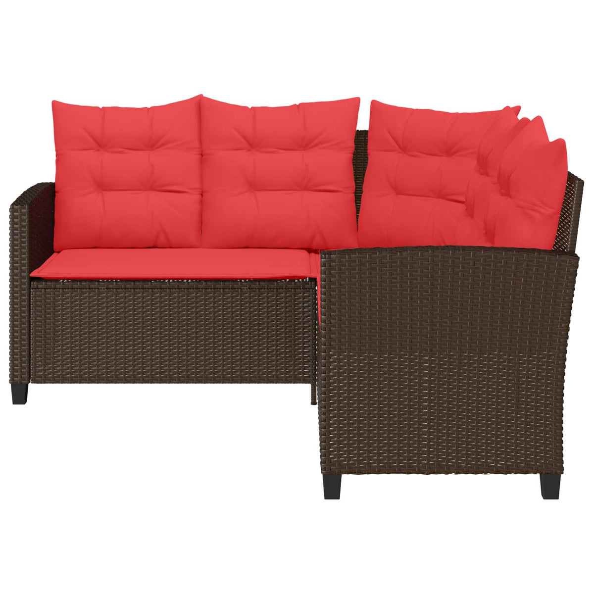 Garden Sofa With Cushion 2 Pcs Poly Rattan