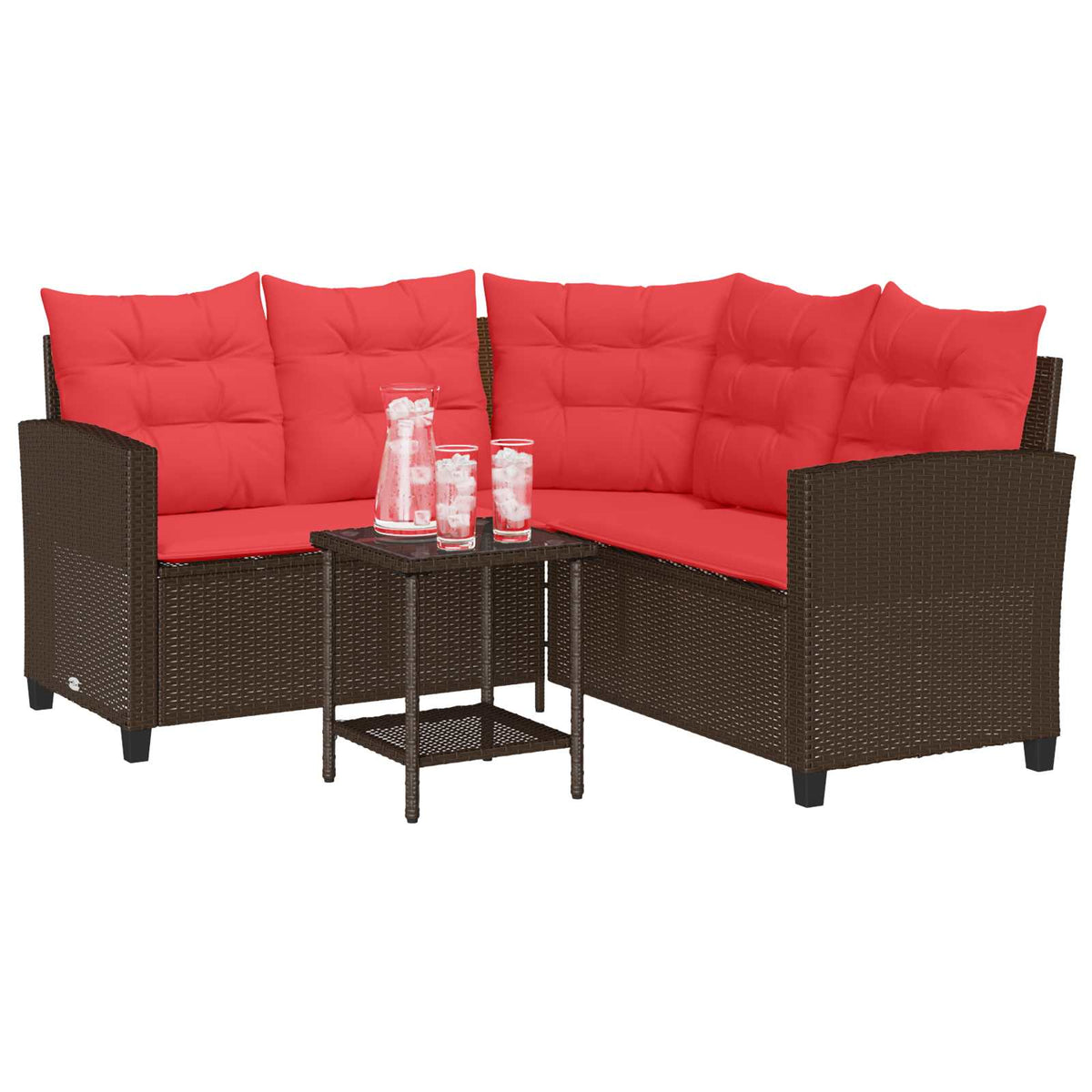 Garden Sofa With Cushion 2 Pcs Poly Rattan