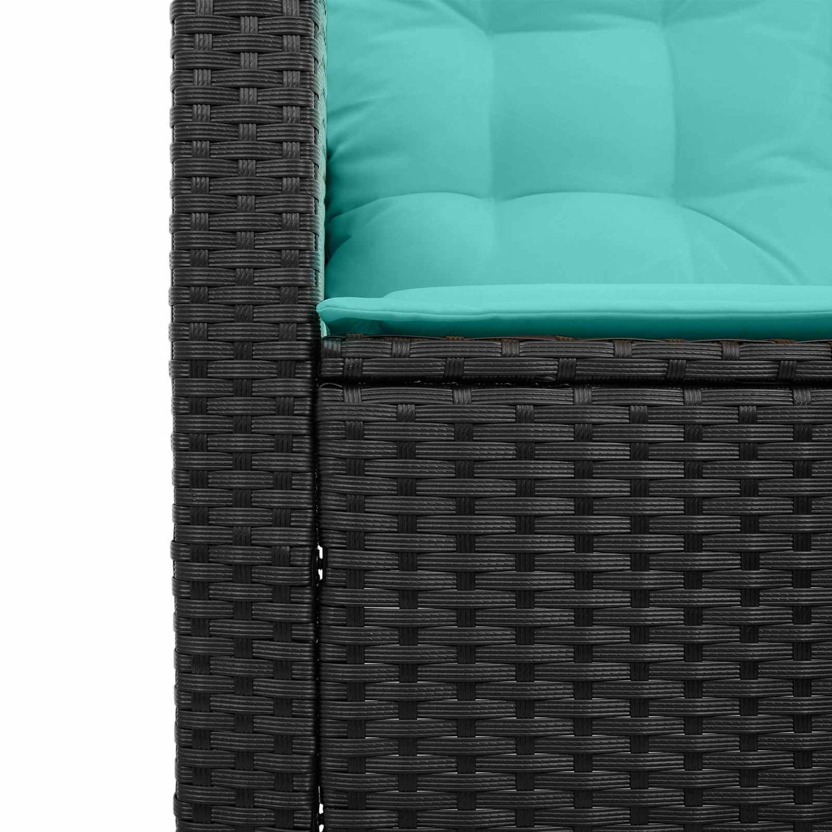 Outdoor Sofas Garden Sofa Cushion 2 Pcs Poly Rattan Black and turquoise 146 cm