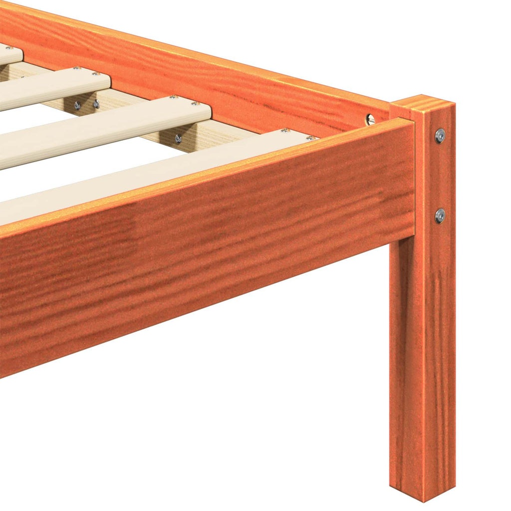 Bed Frame 205.5 X 155.5 X 100 Cm Solid Pine Wood