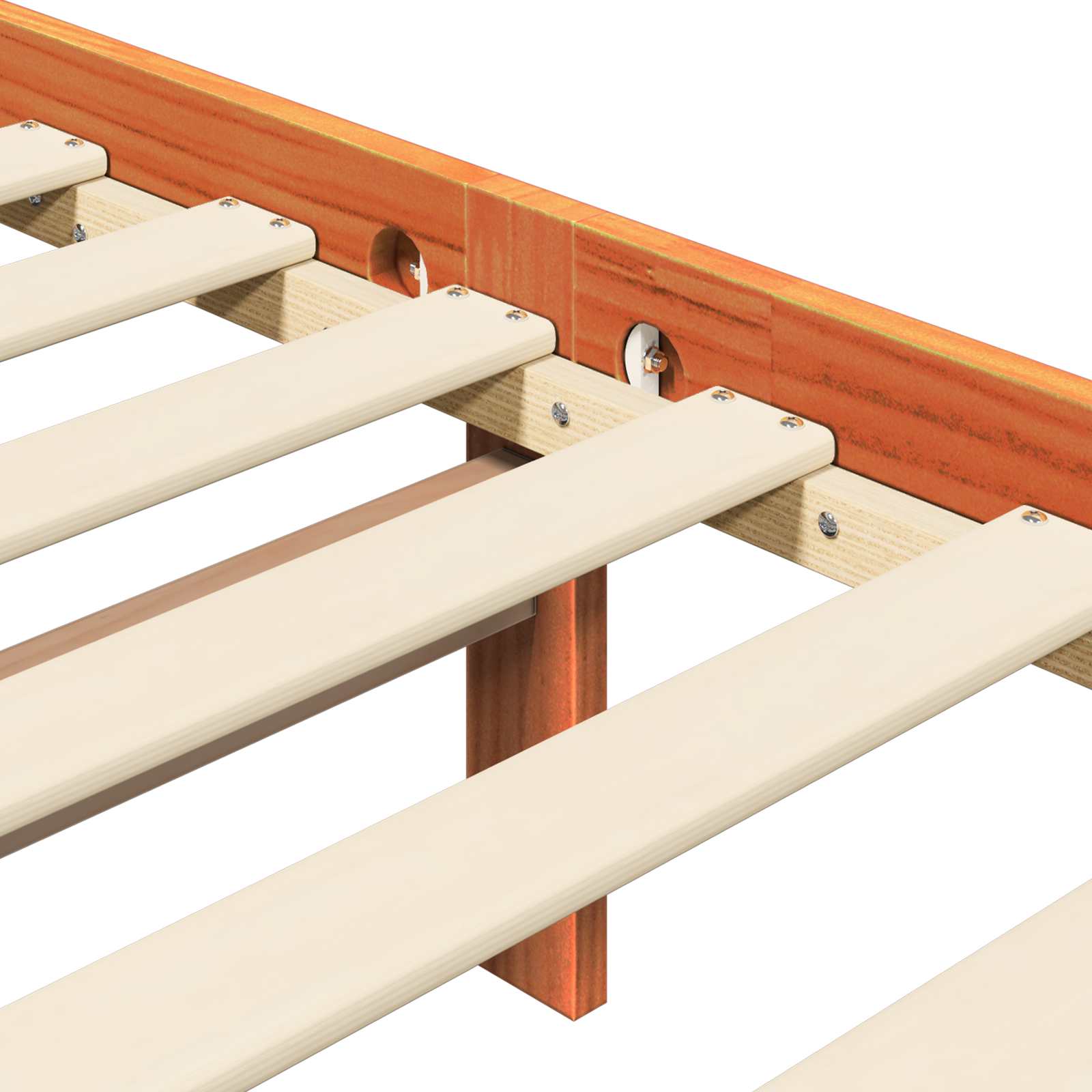 Bed Frame 205.5 X 155.5 X 100 Cm Solid Pine Wood