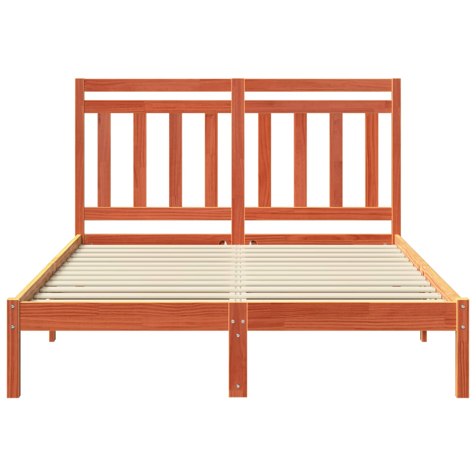 Bed Frame 205.5 X 155.5 X 100 Cm Solid Pine Wood
