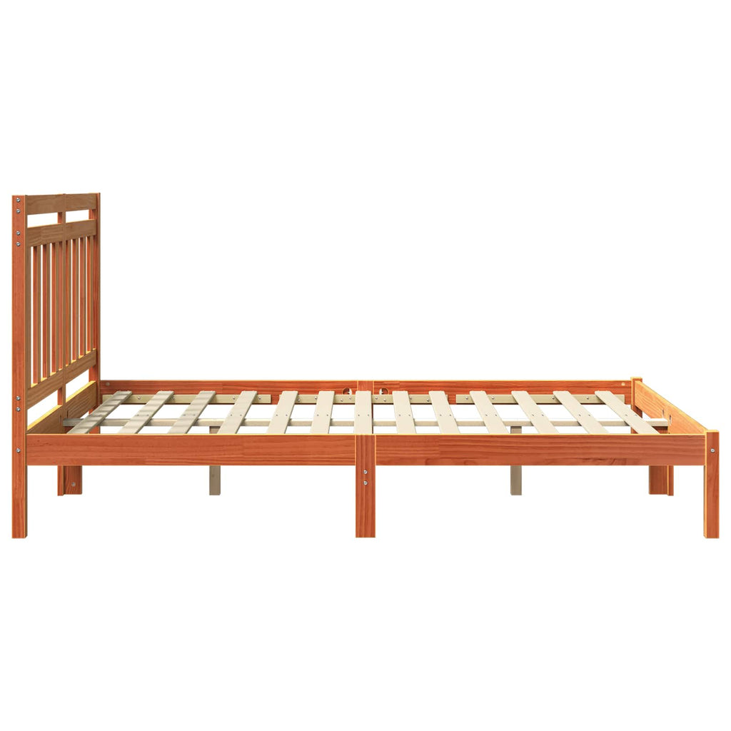 Bed Frame 205.5 X 155.5 X 100 Cm Solid Pine Wood