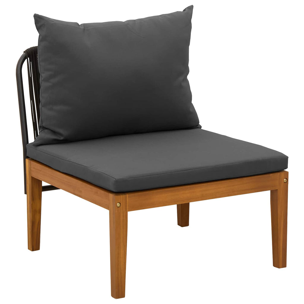 3 Piece Lounge Set Solid Acacia Wood Natural