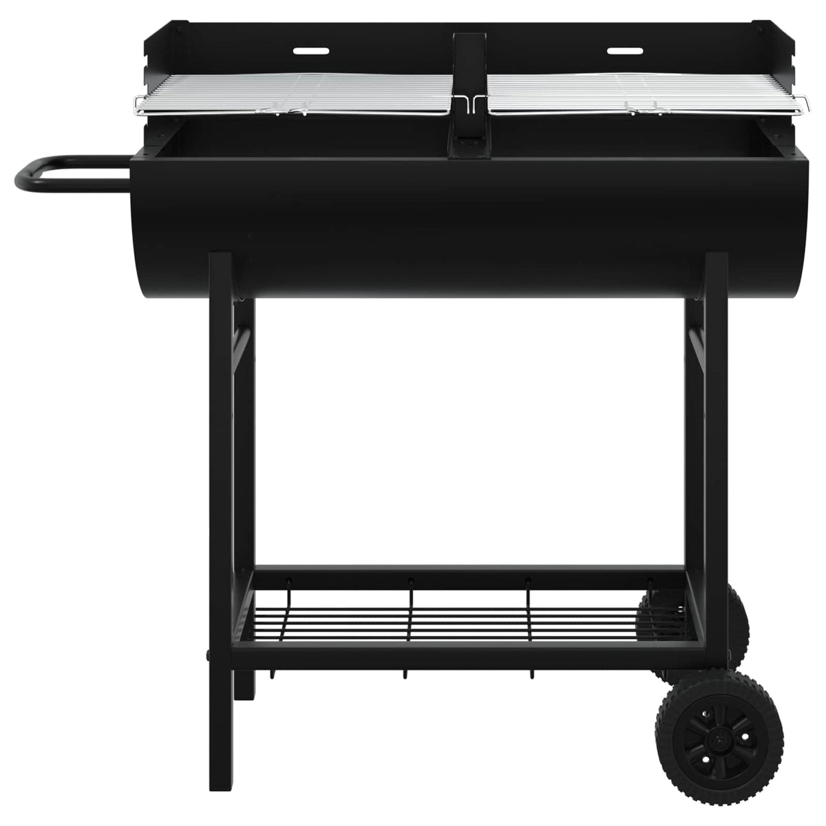 Outdoor Grills Charcoal BBQ Grill Barbecue Adjustable Grates & Wheels Black 96.5