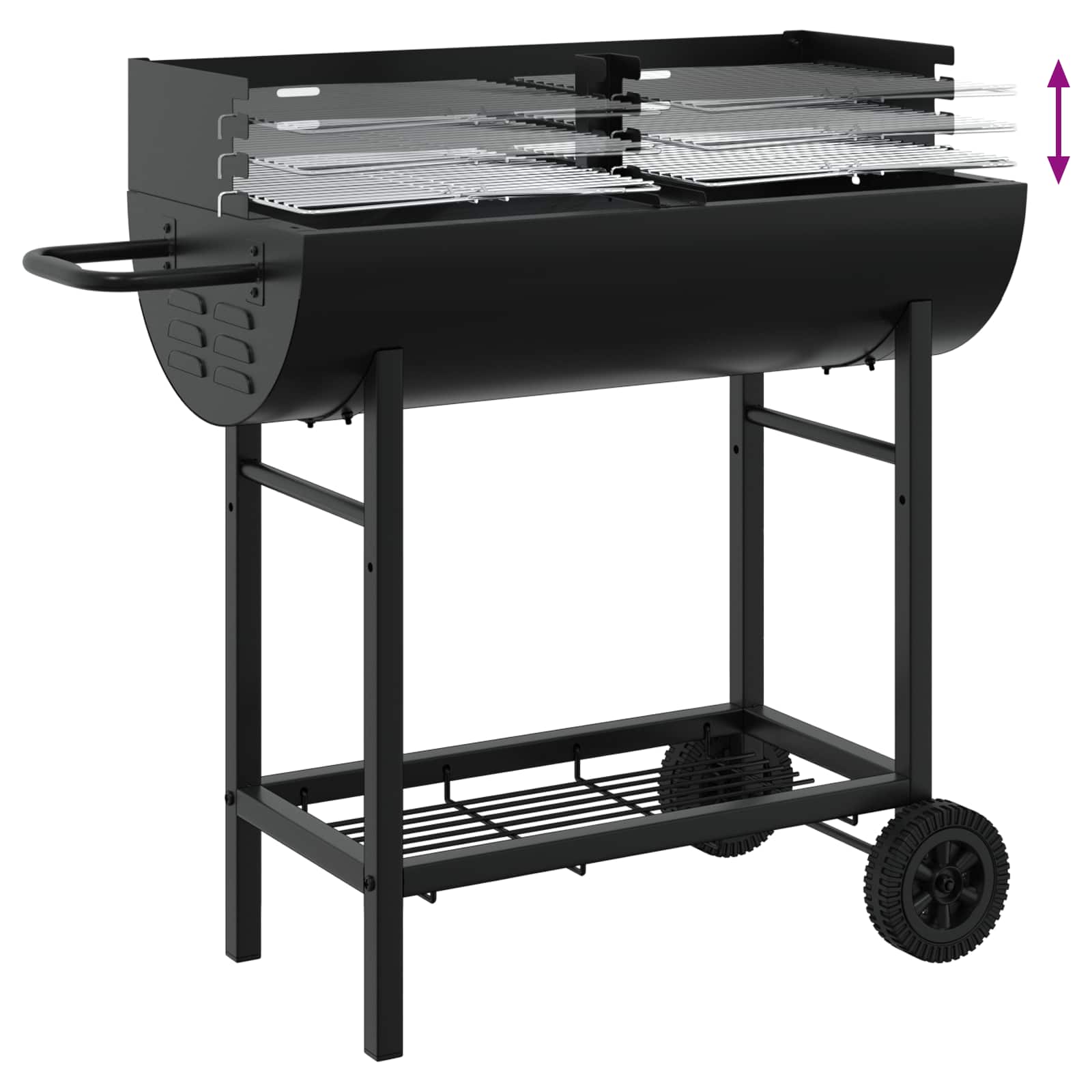 Charcoal Grill 96.5 X 42.5 X 88.5 Cm Black