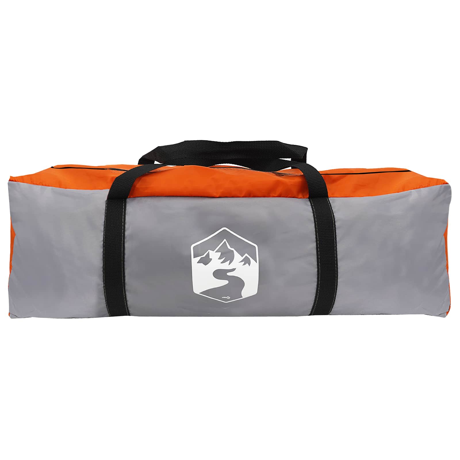 Camping Tent With Rainfly Water-Resistant Dome Grey And Orange