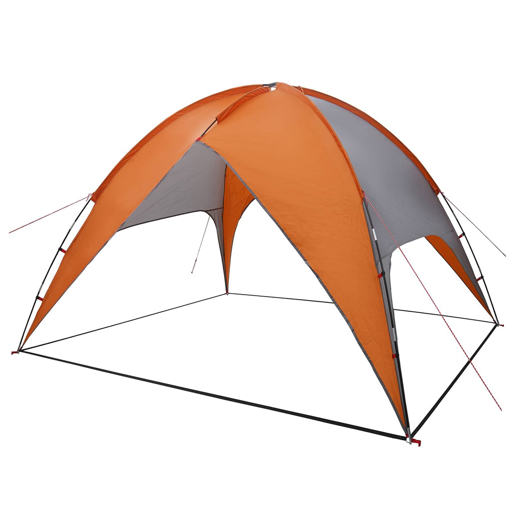 Camping Tent With Rainfly Water-Resistant Dome Grey And Orange