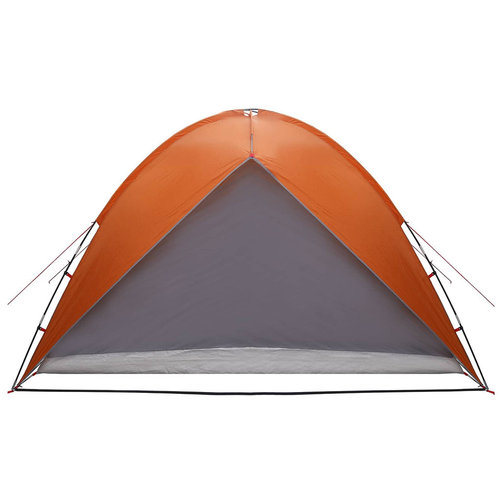 Camping Tent With Rainfly Water-Resistant Dome Grey And Orange