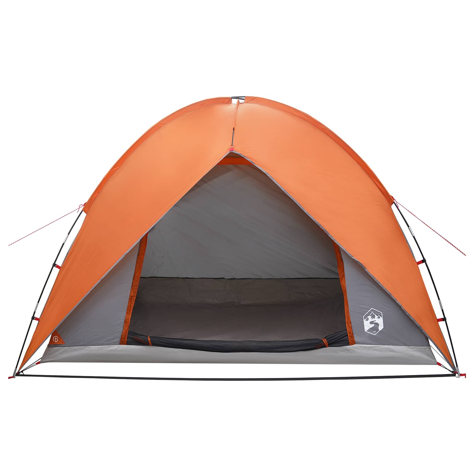 Camping Tent With Rainfly Water-Resistant Dome Grey And Orange