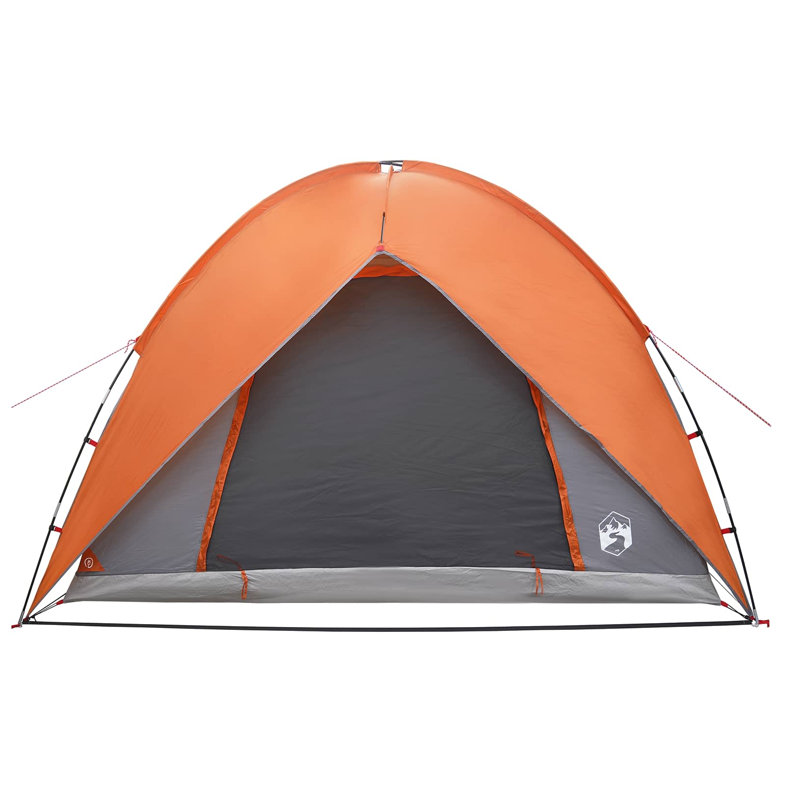 Camping Tent With Rainfly Water-Resistant Dome Grey And Orange