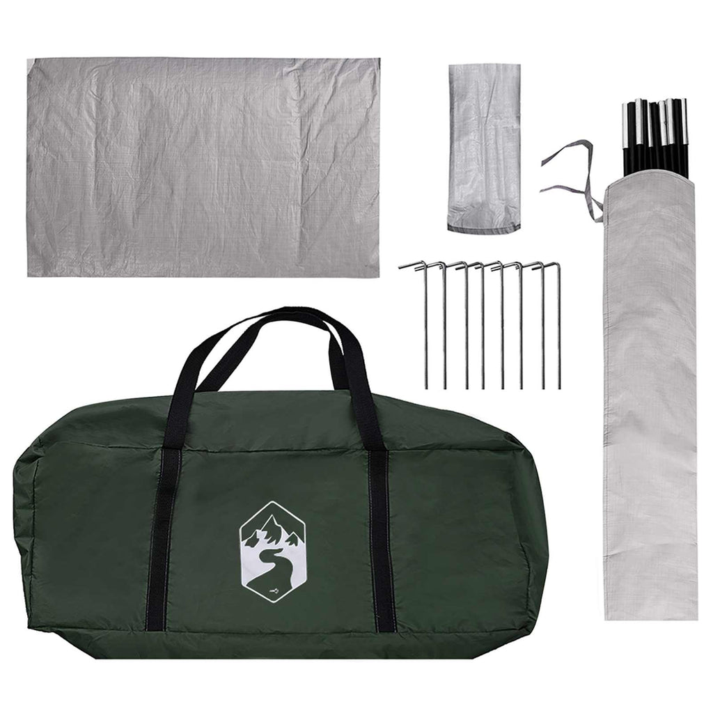 Camping Tent With Rainfly Water-Resistant Dome Army Green