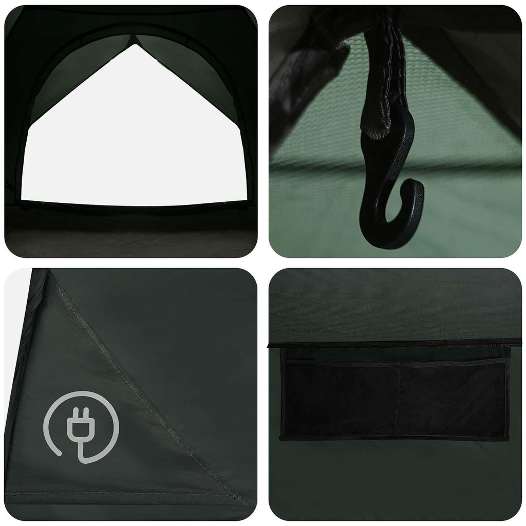 Camping Tent With Rainfly Water-Resistant Dome Army Green