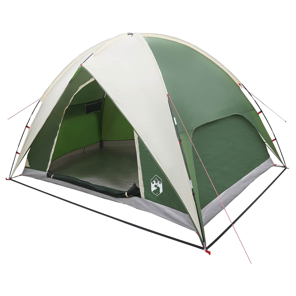 Camping Tent With Rainfly Water-Resistant Dome Green 4-Person