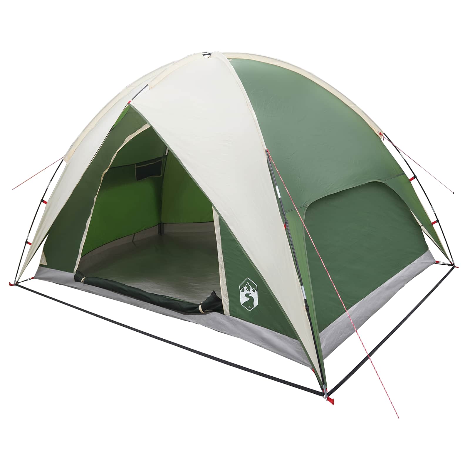 Camping Tent With Rainfly Water-Resistant Dome Green 4-Person