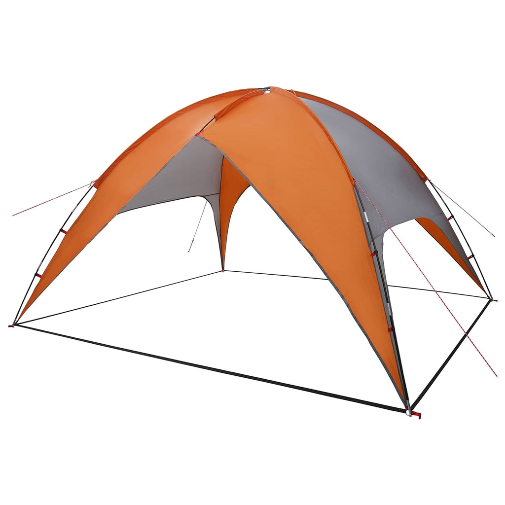 Camping Tent With Rainfly Water-Resistant Dome Grey And Orange