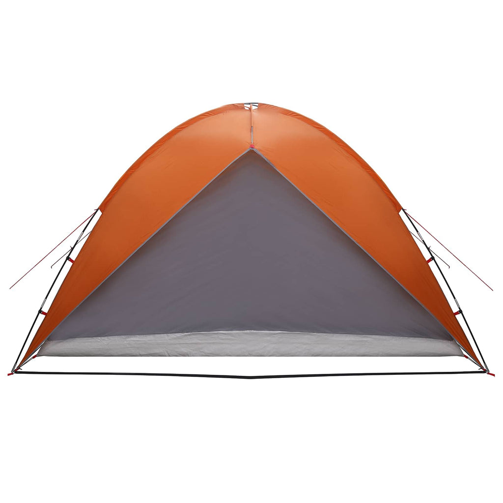 Camping Tent With Rainfly Water-Resistant Dome Grey And Orange