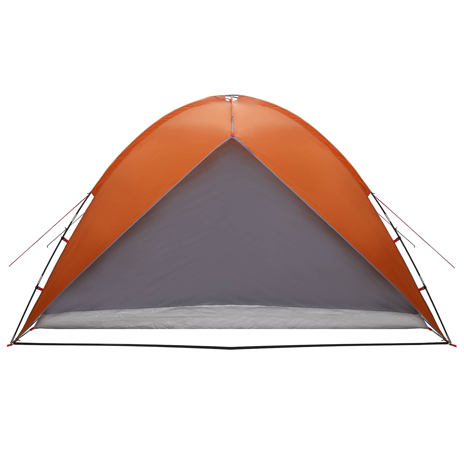 Camping Tent With Rainfly Water-Resistant Dome Grey And Orange