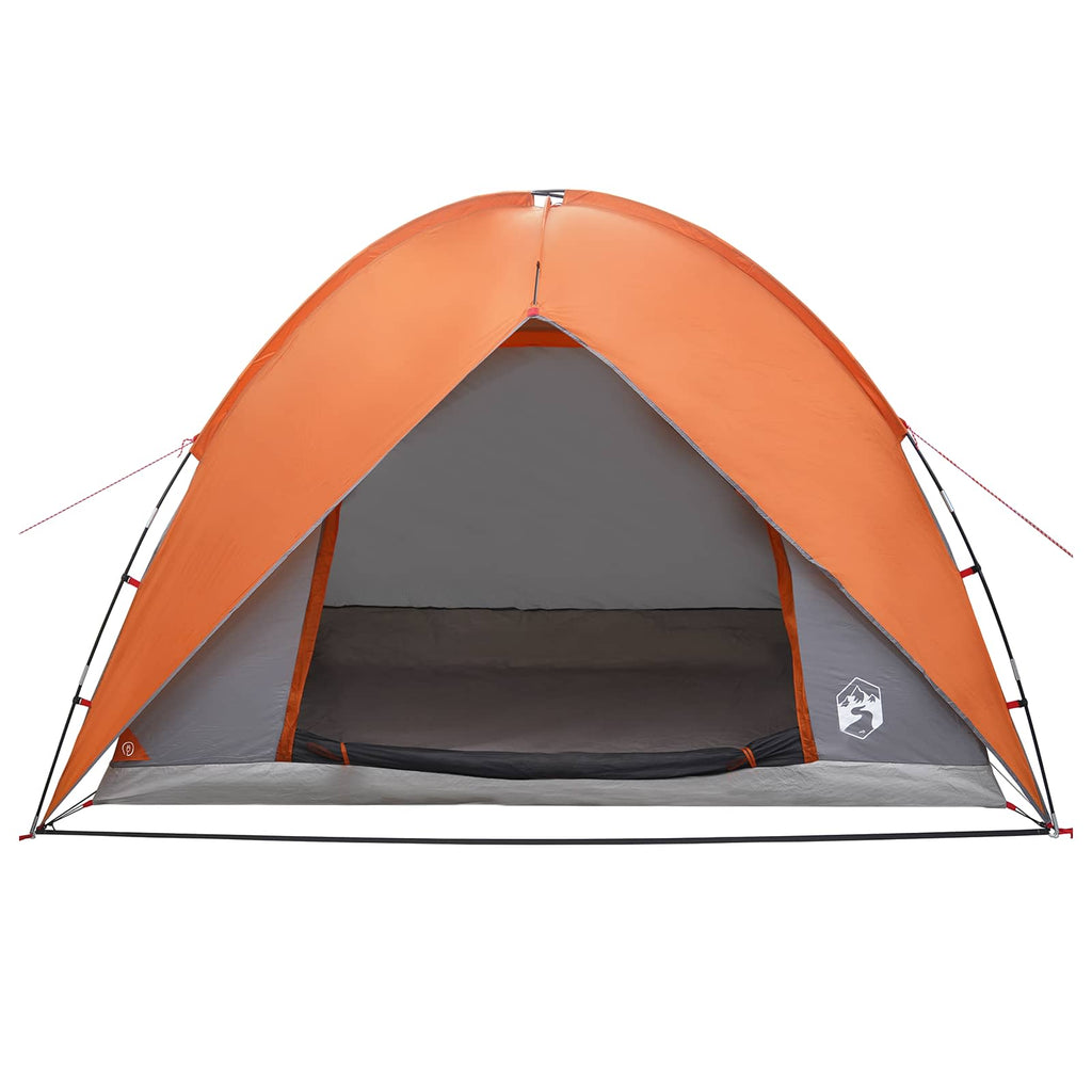 Camping Tent With Rainfly Water-Resistant Dome Grey And Orange